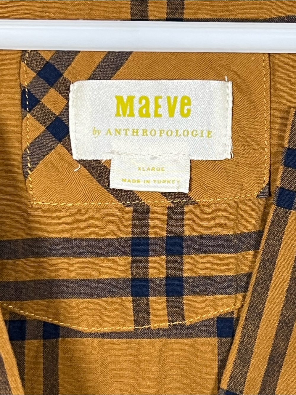 Anthropologie The Somerset Maxi Dress, Brown & Navy Plaid, x-large - Picture 4 of 6